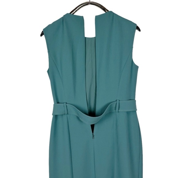 BOSS HUGO BOSS DADORIA GREEN SLEEVELESS BELTED SHEATH DRESS - Picture 9 of 14